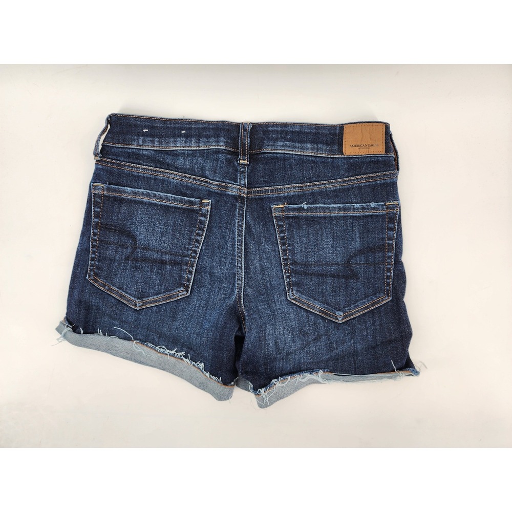 American Eagle Ne(x)t Level Stretch Cut Off Denim Jean Shorts Size 6 - Picture 2 of 9